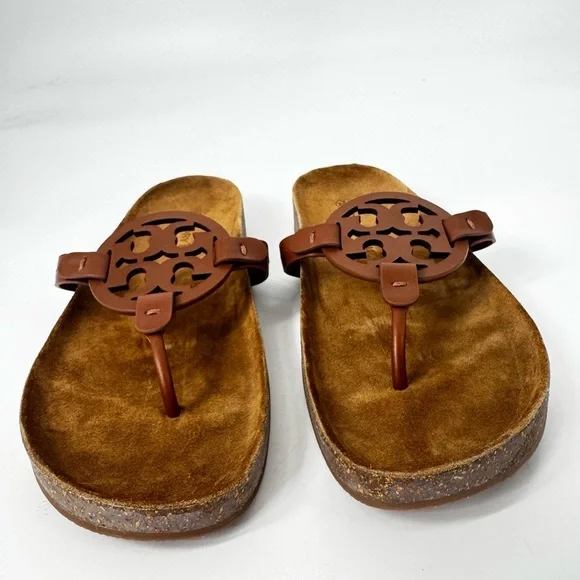 Tory Burch Miller Cloud Sandals Brown Suede - Picture 3 of 8
